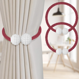 Maroon Luxury Magnetic Curtain Tie Backs (মেরুন 2 পিস সেট) | লাক্সারি পর্দার বাঁধন