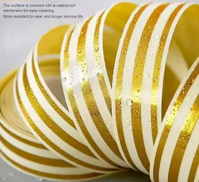 (১ পিস সেট) Premium 3-Line Luxury Gold Waterproof Self-Adhesive Tiles Decor & Gap Sealing Tape - Image 8