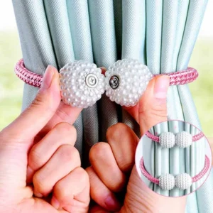 Pink Luxury Magnetic Curtain Tie Backs (গোলাপি 2 পিস সেট) | লাক্সারি পর্দার বাঁধন !