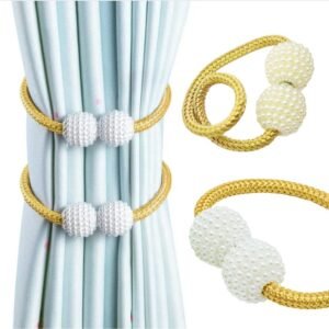 Camel Luxury Magnetic Curtain Tie Backs (ক্যামেল 2 পিস সেট) | লাক্সারি পর্দার বাঁধন